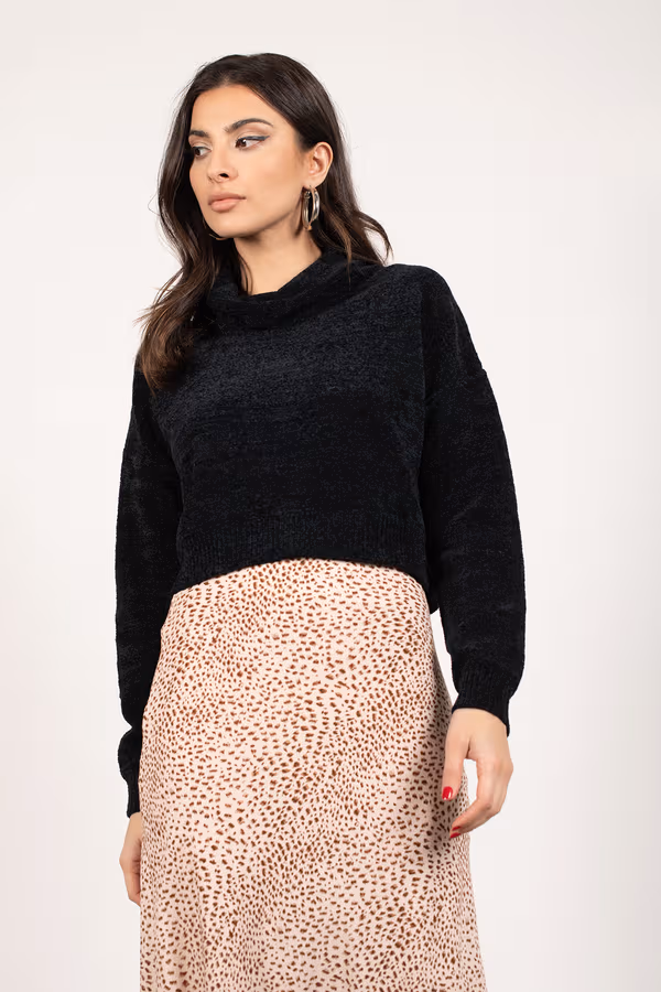 Coldwater Creek Cozy Chenille Sweater - Black