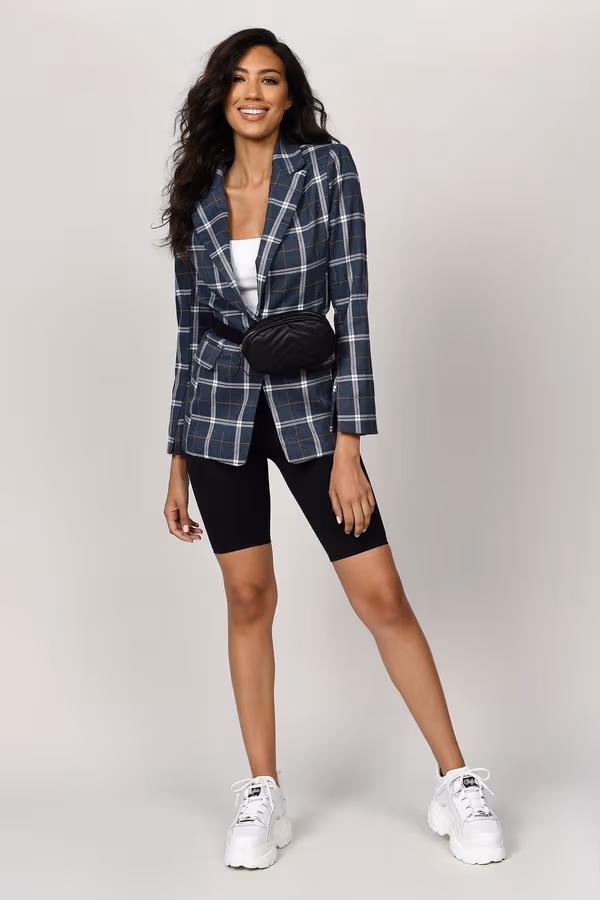 Robbie Plaid Blazer - Blue Multi