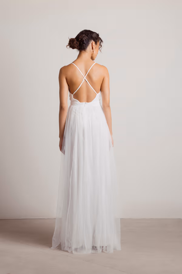 Night To Remember Chiffon Double High Slit Maxi Dress - Navy