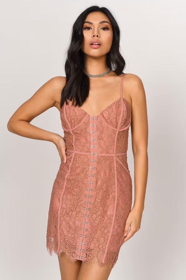 Honeymoon Lace Bodycon Mini Dress - Black