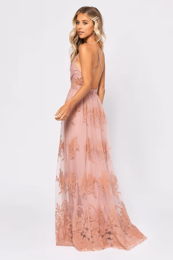 Analise Plunging Floral Maxi Dress - Black