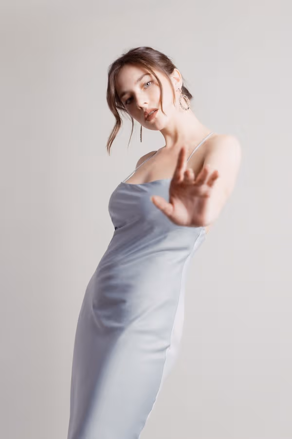 Liora Satin Cross Back Midi Dress - Black