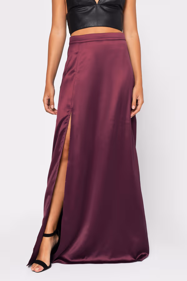 All Of Me High Slit Maxi Skirt - Black