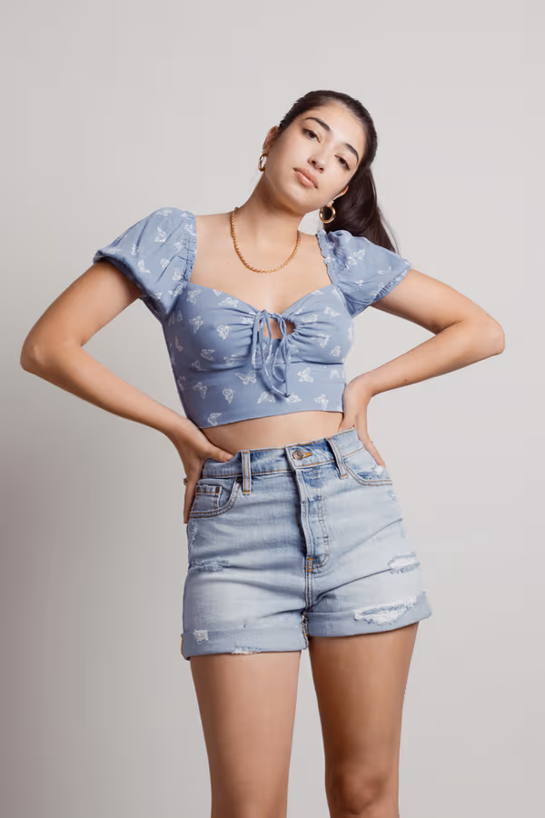 Mizuno Crop Top - Blue