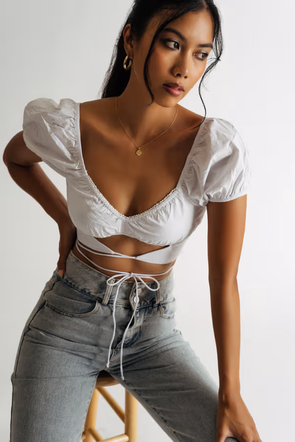 Fake Love Crop Top - White