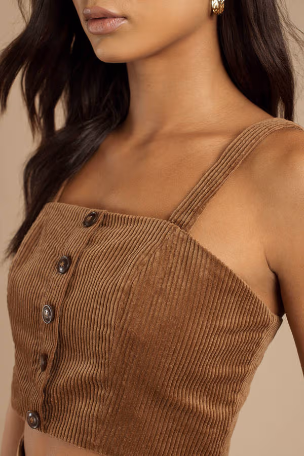 Lost + Wander Alicia Crop Top - Mocha