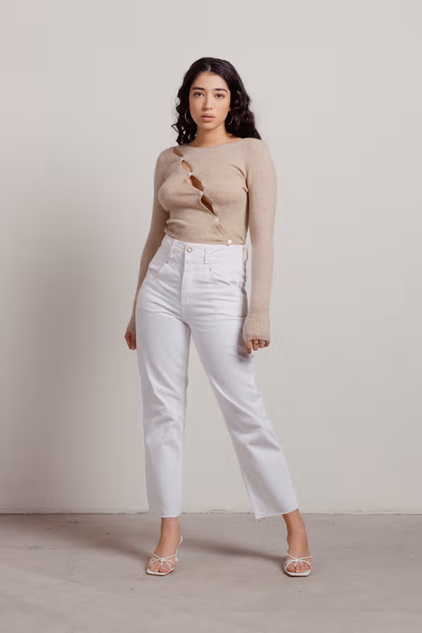 Cozette Diagonal Sweater - Tan