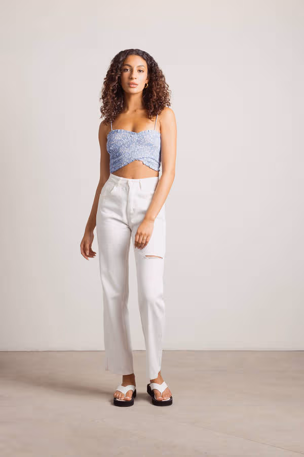 Rosaline Crop Top - Light Blue