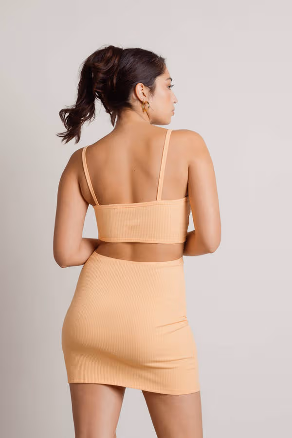 Loyalty Cutout Bodycon Mini Dress - Light Orange