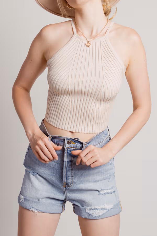 Do You Mind Crop Top - Taupe