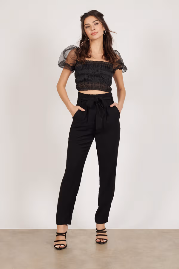 Duffy Smocked Blouse - Black