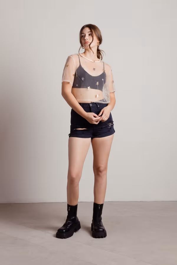 Starry Night Crop Top - Cream