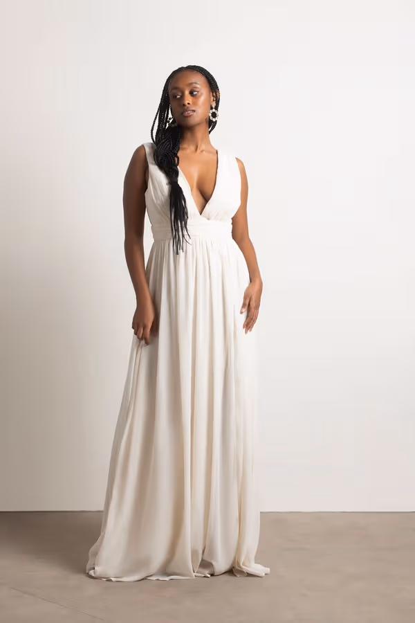 Everlasting Moment Plunging High Slit Maxi Dress - Emerald