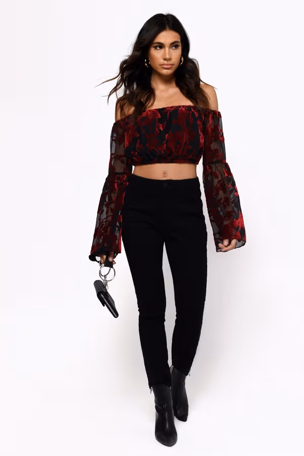 Veronica Crop Top - Black