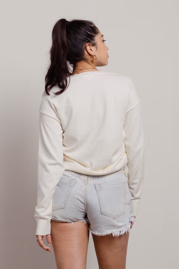 Loofs Ruched Sweater - Cream