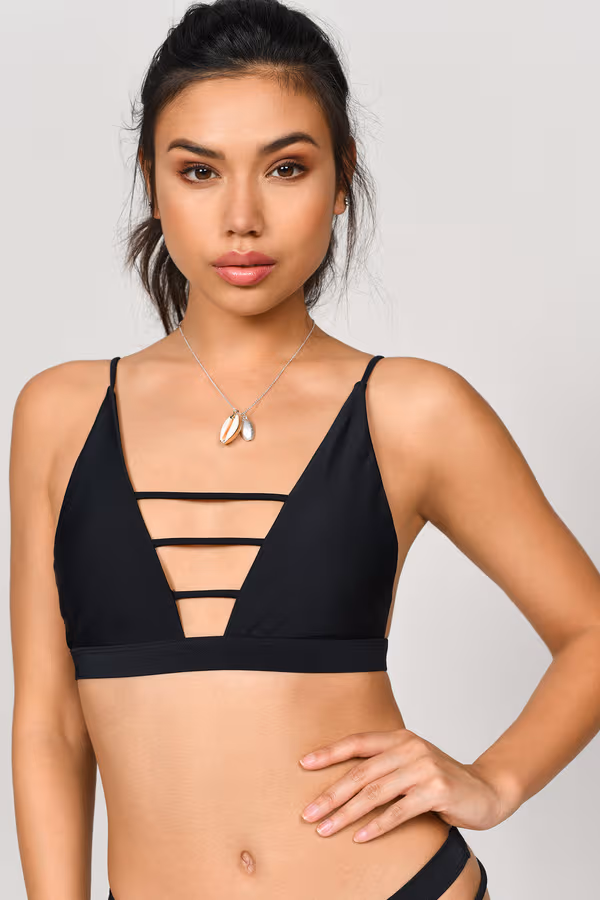 Power Of Love Cutout Bikini Top - Wine
