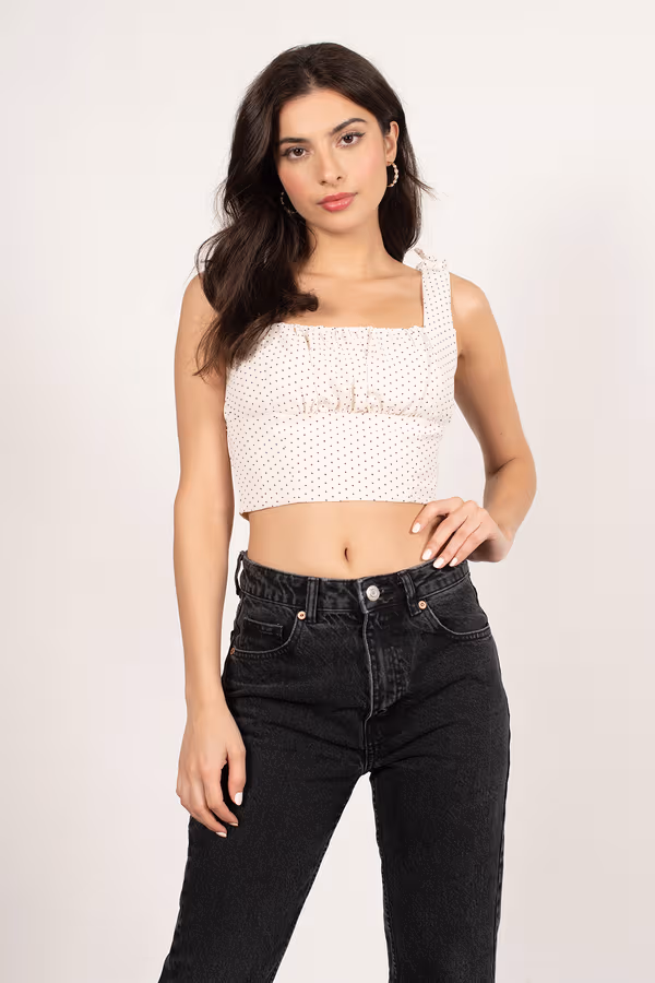 Celia Crop Top - Cream Multi