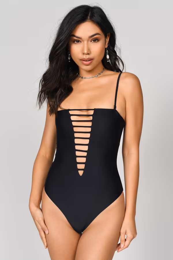 True To You Strappy Monokini - Black