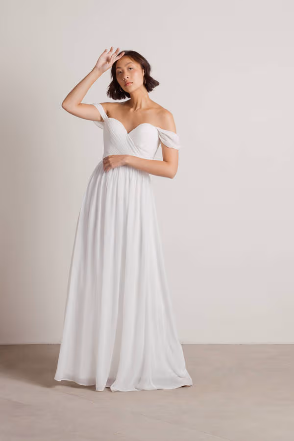 Adrienne Off The Shoulder Sweetheart Maxi Dress - Wine