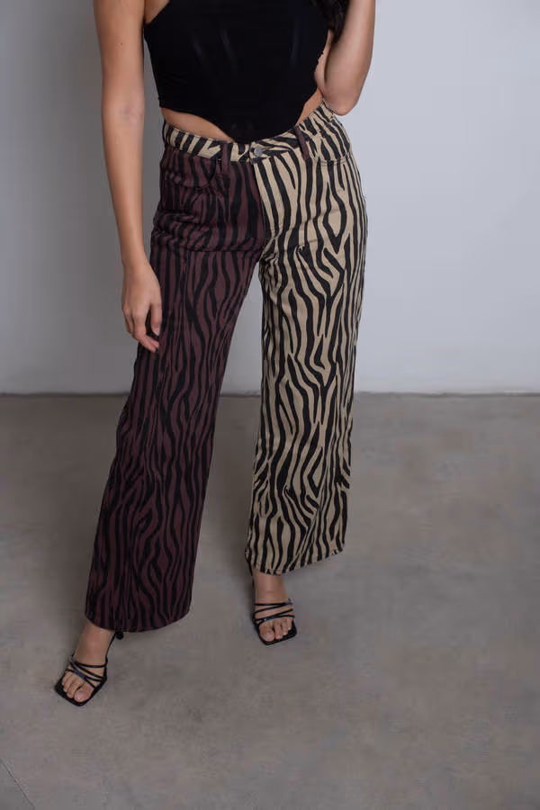 Night Drive Straight Leg Pants - Brown Tan Multi