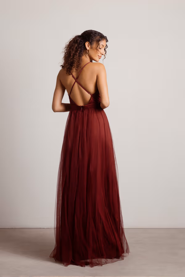 Night To Remember Chiffon Double High Slit Maxi Dress - Navy