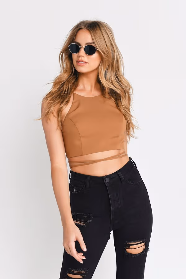 Kendall Crop Top - Camel