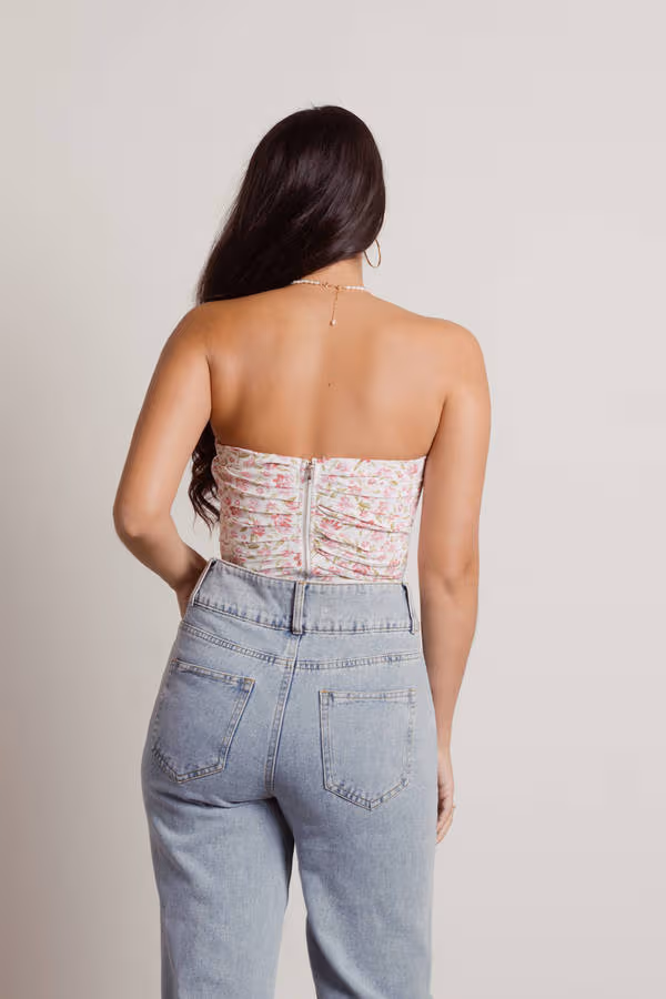 Step Out Bustier Top - Pink Multi