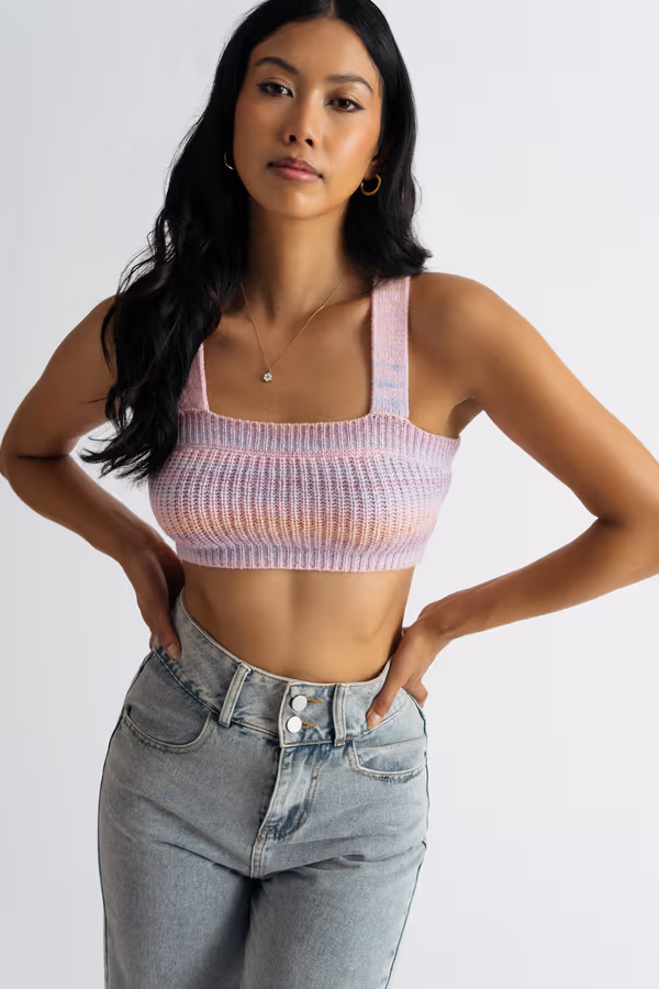 Sweet Pie Crop Top - Brown Multi