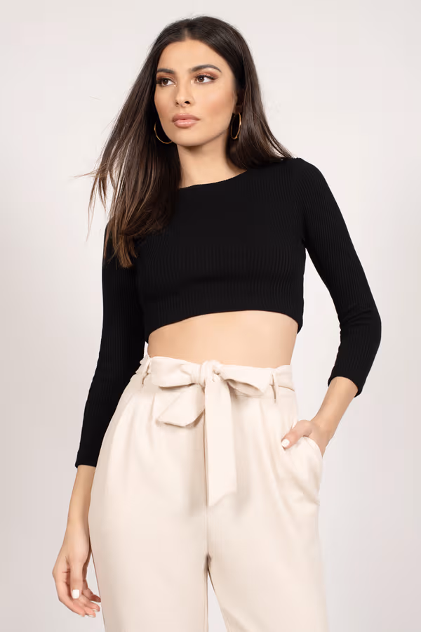 Now You Know Crop Top - Black
