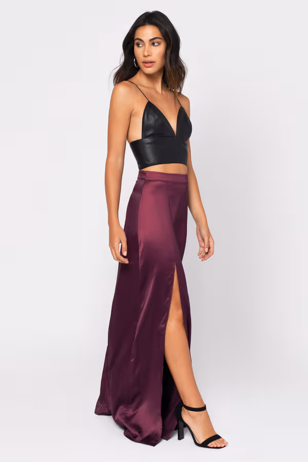 All Of Me High Slit Maxi Skirt - Black