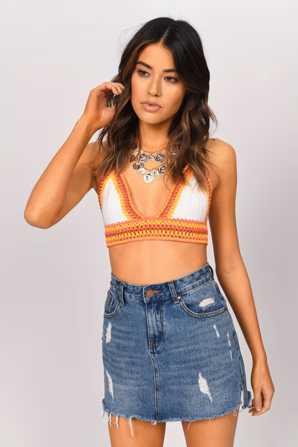Kara Crop Top - Pink Multi