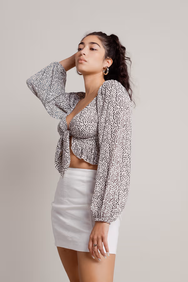 Be My Muse Crop Top - White Multi