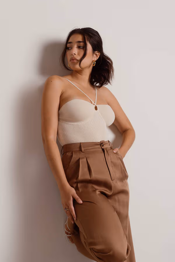 Cillian Sweater Knit Bodysuit - Cream