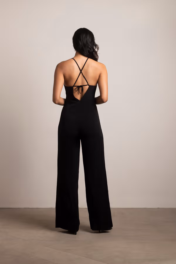 Late Night Cross Back Jumpsuit - Black