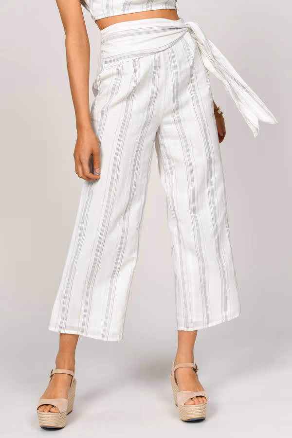 Rosa Wide Leg Pants - White Multi