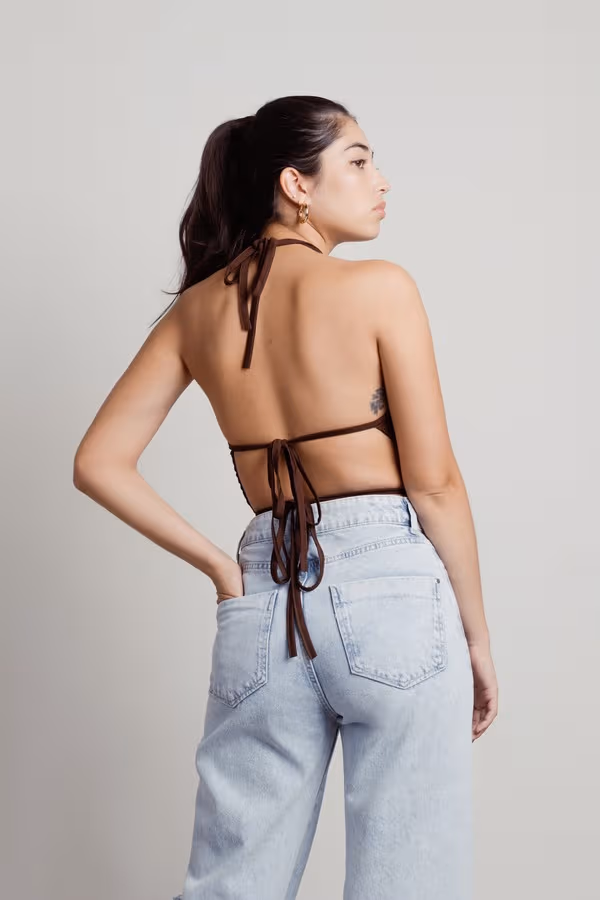 Expectations Crop Top - Brown