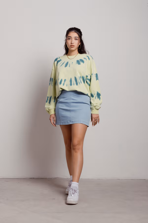 Pistachio Cream Tie Dye Sweatshirt - Green