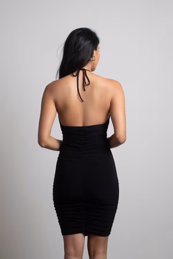 Put In Work Cutout Open Back Mini Dress - Chocolate