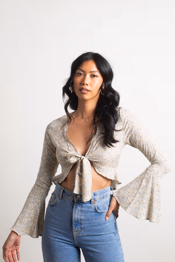 Harper Crop Top - Red Brown