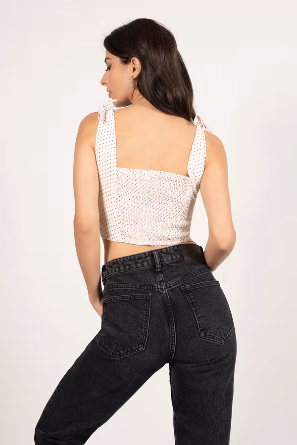 Celia Crop Top - Cream Multi