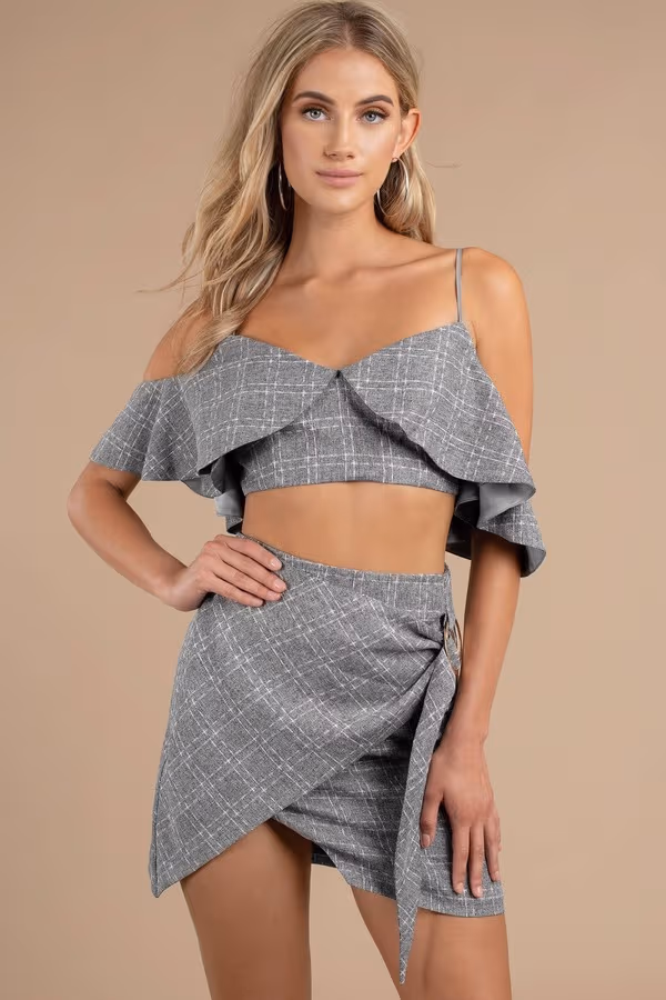 Stylestalker Edwina Crop Top - Grey
