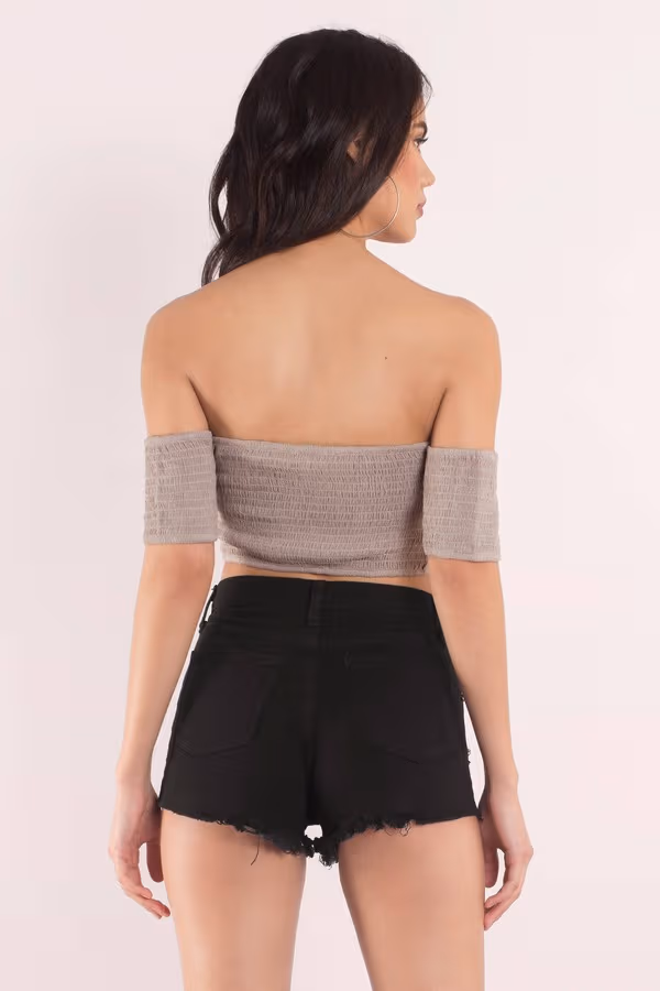 Deanna Crop Top - Taupe