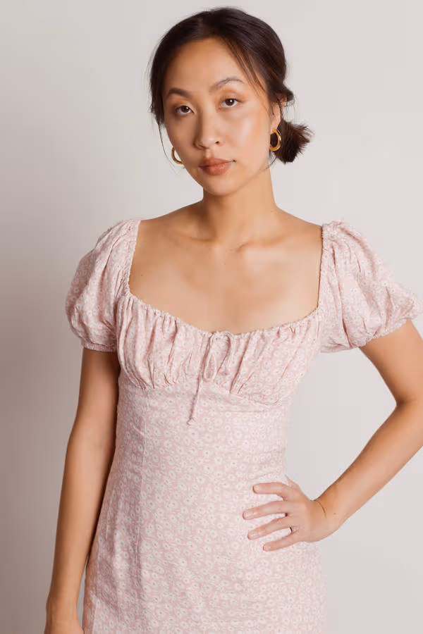 Perfect World Floral Babydoll Mini Dress - Pink