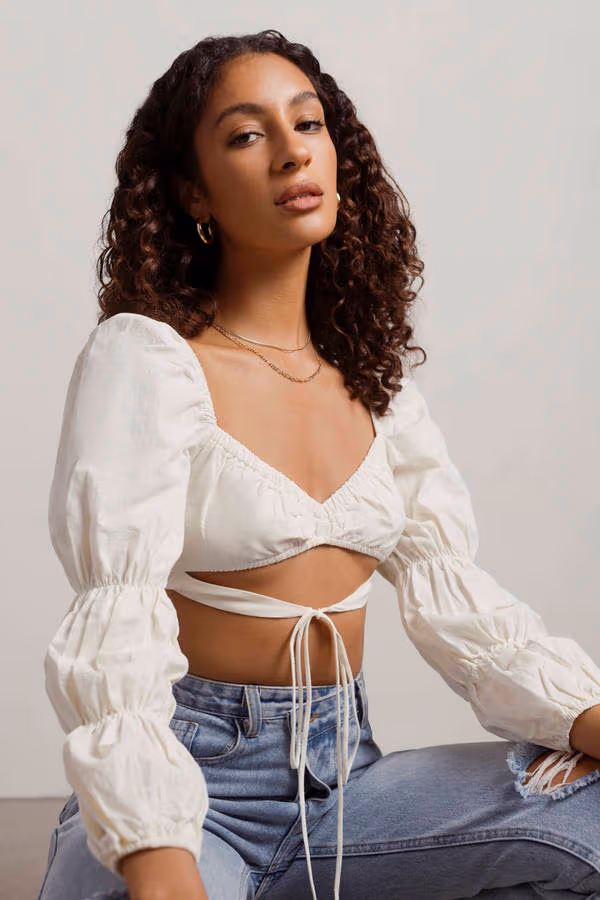 Make It There Crop Top - Cream
