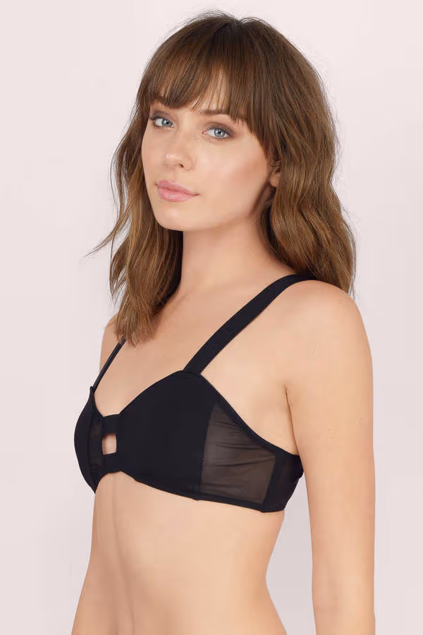 Beach Riot Mesh Bikini Top - Black