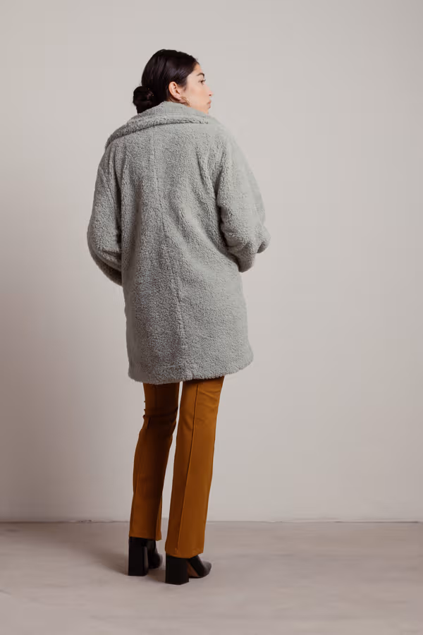 In A Daze Teddy Coat - Sage