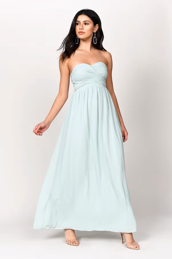 Go Glam Sweetheart Surplice Maxi Dress - Emerald