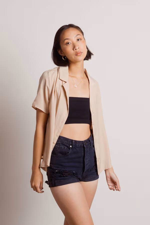 Gianna Button Up Shirt - Sand