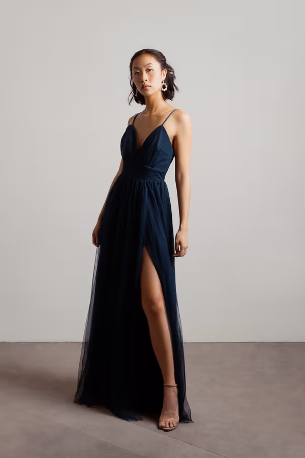 True Intentions Emerald Slit Maxi Dress