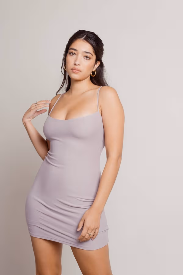 Running Late Cross Back Bodycon Mini Dress - Lilac